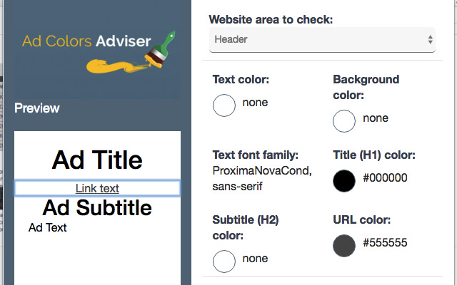Ad Colors Adviser from Chrome web store to be run with OffiDocs Chromium online Ad Colors Adviser from Chrome web store to be run with OffiDocs Chromium online