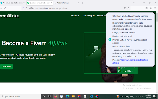 AfiHunt AI affiliate extension from Chrome web store to be run with OffiDocs Chromium online AfiHunt AI affiliate extension from Chrome web store to be run with OffiDocs Chromium online