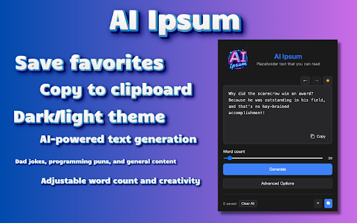 AI Ipsum from Chrome web store to be run with OffiDocs Chromium online AI Ipsum from Chrome web store to be run with OffiDocs Chromium online