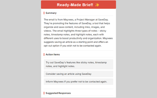 AI Powered Email Summarizer from Chrome web store to be run with OffiDocs Chromium online AI Powered Email Summarizer from Chrome web store to be run with OffiDocs Chromium online