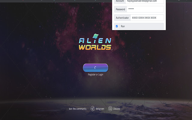 AlienworldBot from Chrome web store to be run with OffiDocs Chromium online AlienworldBot from Chrome web store to be run with OffiDocs Chromium online