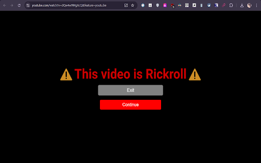 AntiRickRoll from Chrome web store to be run with OffiDocs Chromium online AntiRickRoll from Chrome web store to be run with OffiDocs Chromium online