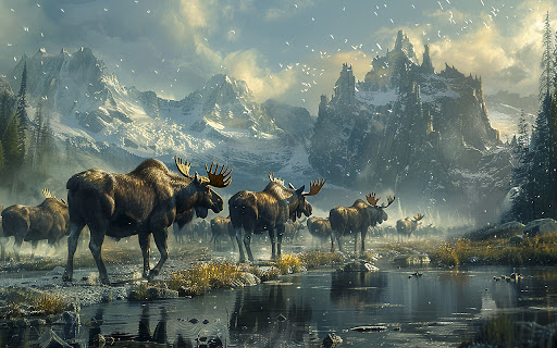 A photorealistic moose standing in the wild from Chrome web store to be run with OffiDocs Chromium online A photorealistic moose standing in the wild from Chrome web store to be run with OffiDocs Chromium online