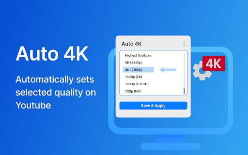 Auto 4K from Chrome web store to be run with OffiDocs Chromium online Auto 4K from Chrome web store to be run with OffiDocs Chromium online