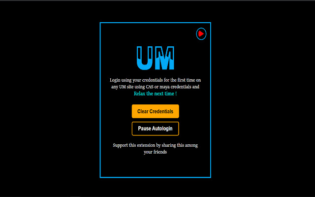 Auto Login UM Sites from Chrome web store to be run with OffiDocs Chromium online Auto Login UM Sites from Chrome web store to be run with OffiDocs Chromium online