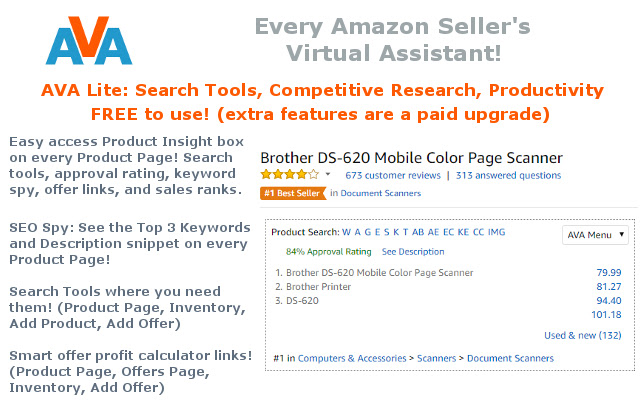 AVA (Every Amazon Sellers Virtual Assistant) from Chrome web store to be run with OffiDocs Chromium online AVA (Every Amazon Sellers Virtual Assistant) from Chrome web store to be run with OffiDocs Chromium online