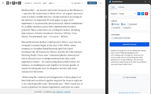 BacklinkRush from Chrome web store to be run with OffiDocs Chromium online BacklinkRush from Chrome web store to be run with OffiDocs Chromium online