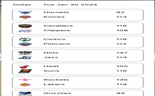 Basketball Live Score from Chrome web store to be run with OffiDocs Chromium online Basketball Live Score from Chrome web store to be run with OffiDocs Chromium online