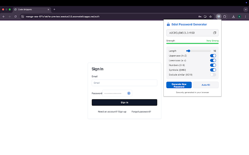 Bdot Password Generator from Chrome web store to be run with OffiDocs Chromium online Bdot Password Generator from Chrome web store to be run with OffiDocs Chromium online