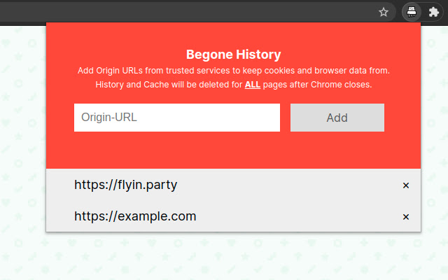 Begone History from Chrome web store to be run with OffiDocs Chromium online Begone History from Chrome web store to be run with OffiDocs Chromium online