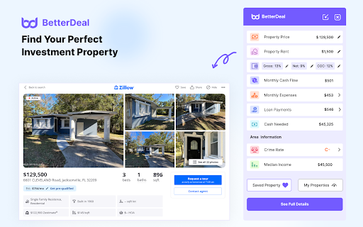 BetterDeal.ai Supercharging Zillow For Real Estate Investors from Chrome web store to be run with OffiDocs Chromium online BetterDeal.ai Supercharging Zillow For Real Estate Investors from Chrome web store to be run with OffiDocs Chromium online