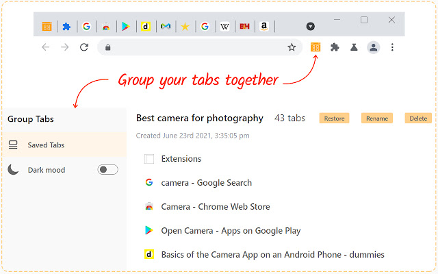 Better Group Tabs from Chrome web store to be run with OffiDocs Chromium online Better Group Tabs from Chrome web store to be run with OffiDocs Chromium online