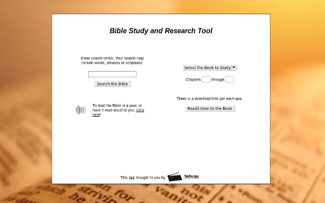 Bible Study Aid from Chrome web store to be run with OffiDocs Chromium online Bible Study Aid from Chrome web store to be run with OffiDocs Chromium online