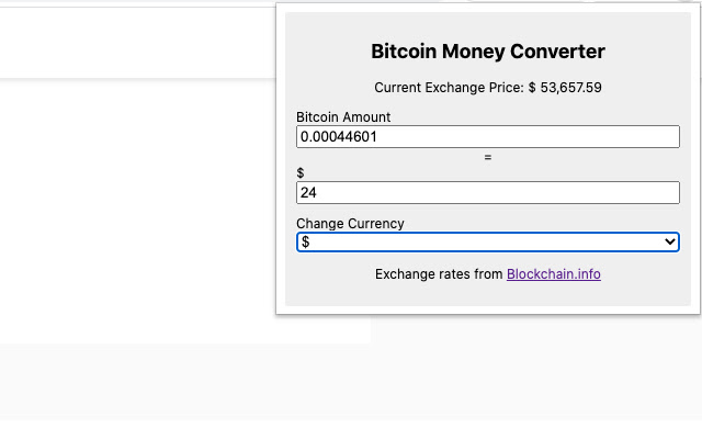 Bitcoin Money Converter from Chrome web store to be run with OffiDocs Chromium online Bitcoin Money Converter from Chrome web store to be run with OffiDocs Chromium online