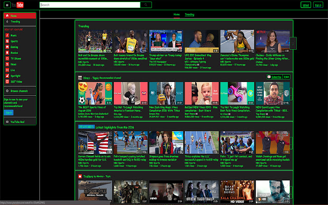 Black and Green YouTube from Chrome web store to be run with OffiDocs Chromium online Black and Green YouTube from Chrome web store to be run with OffiDocs Chromium online