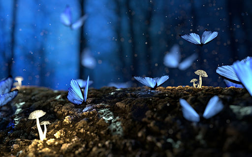 Blue butterfly and white mushroom from Chrome web store to be run with OffiDocs Chromium online Blue butterfly and white mushroom from Chrome web store to be run with OffiDocs Chromium online