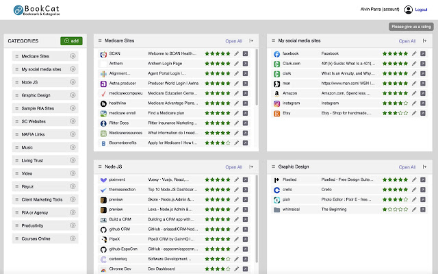 BookCat (Bookmark and categorize your sites) from Chrome web store to be run with OffiDocs Chromium online BookCat (Bookmark and categorize your sites) from Chrome web store to be run with OffiDocs Chromium online