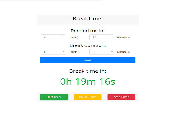 Break time from Chrome web store to be run with OffiDocs Chromium online Break time from Chrome web store to be run with OffiDocs Chromium online