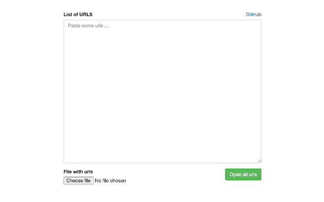 Bulk URLs Opener from Chrome web store to be run with OffiDocs Chromium online Bulk URLs Opener from Chrome web store to be run with OffiDocs Chromium online