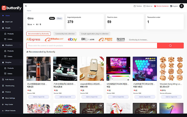 Buttonify‑DropShipping Product Importer from Chrome web store to be run with OffiDocs Chromium online Buttonify‑DropShipping Product Importer from Chrome web store to be run with OffiDocs Chromium online