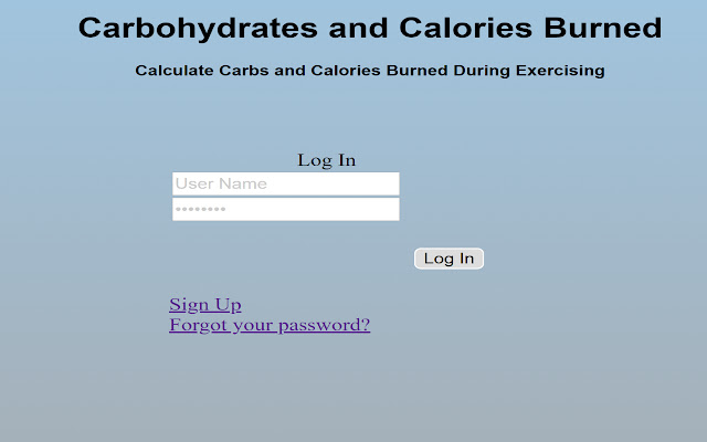 Carbohydrates and Calories Burned from Chrome web store to be run with OffiDocs Chromium online Carbohydrates and Calories Burned from Chrome web store to be run with OffiDocs Chromium online