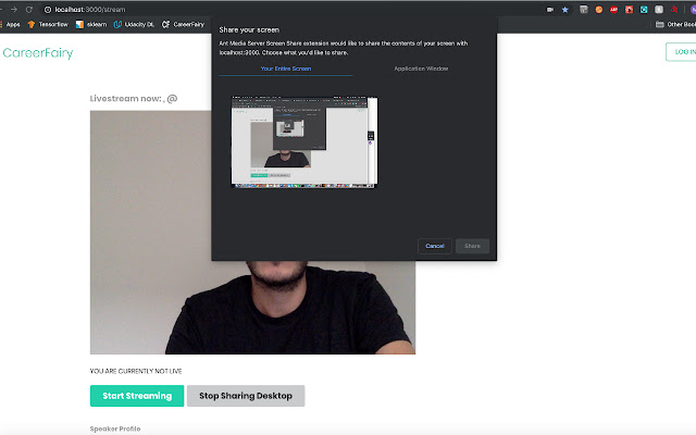 CareerFairy Screen Share extension from Chrome web store to be run with OffiDocs Chromium online CareerFairy Screen Share extension from Chrome web store to be run with OffiDocs Chromium online