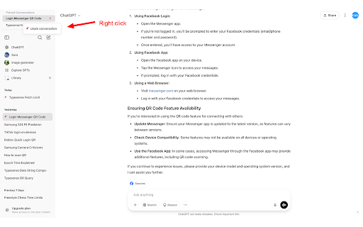 ChatGPT History Pin from Chrome web store to be run with OffiDocs Chromium online ChatGPT History Pin from Chrome web store to be run with OffiDocs Chromium online