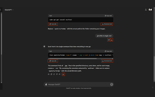 ChatGPT Plugin Download Prompts, Codes Responses from Chrome web store to be run with OffiDocs Chromium online ChatGPT Plugin Download Prompts, Codes Responses from Chrome web store to be run with OffiDocs Chromium online