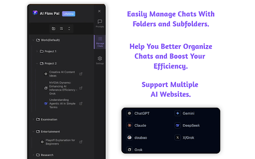 ChatGPT Prompt ManagerOrganize, Save Boost AI Productivity AI Flow Pal from Chrome web store to be run with OffiDocs Chromium online ChatGPT Prompt ManagerOrganize, Save Boost AI Productivity AI Flow Pal from Chrome web store to be run with OffiDocs Chromium online