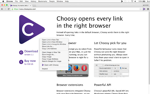 Choosy from Chrome web store to be run with OffiDocs Chromium online Choosy from Chrome web store to be run with OffiDocs Chromium online