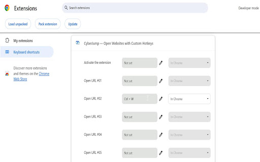 Chrome Shortcuts – Open Sites Pages Instantly via Custom Keyboard Hotkeys from Chrome web store to be run with OffiDocs Chromium online Chrome Shortcuts – Open Sites Pages Instantly via Custom Keyboard Hotkeys from Chrome web store to be run with OffiDocs Chromium online
