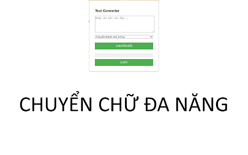 Chuyển đổi chữ hoa thường by Trần Song Nguyên Chung from Chrome web store to be run with OffiDocs Chromium online Chuyển đổi chữ hoa thường by Trần Song Nguyên Chung from Chrome web store to be run with OffiDocs Chromium online