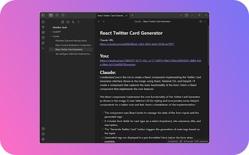 Claude to Obsidian from Chrome web store to be run with OffiDocs Chromium online Claude to Obsidian from Chrome web store to be run with OffiDocs Chromium online