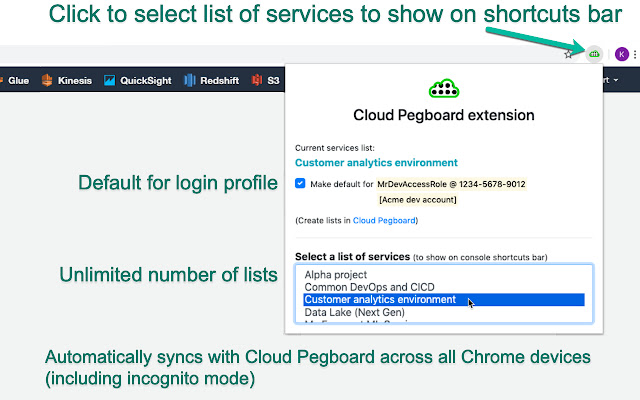 Cloud Pegboard AWS Console Enhancer from Chrome web store to be run with OffiDocs Chromium online Cloud Pegboard AWS Console Enhancer from Chrome web store to be run with OffiDocs Chromium online