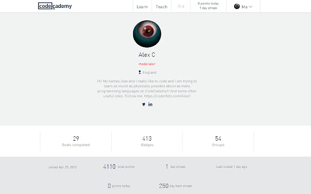 Codecademy Profile Update from Chrome web store to be run with OffiDocs Chromium online Codecademy Profile Update from Chrome web store to be run with OffiDocs Chromium online