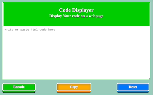 Code Displayer from Chrome web store to be run with OffiDocs Chromium online Code Displayer from Chrome web store to be run with OffiDocs Chromium online