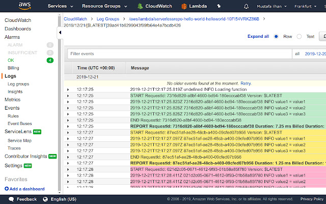 Colorize AWS CloudWatch Logs from Chrome web store to be run with OffiDocs Chromium online Colorize AWS CloudWatch Logs from Chrome web store to be run with OffiDocs Chromium online