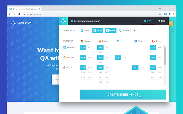 Comparium ultimate cross browser testing tool from Chrome web store to be run with OffiDocs Chromium online Comparium ultimate cross browser testing tool from Chrome web store to be run with OffiDocs Chromium online