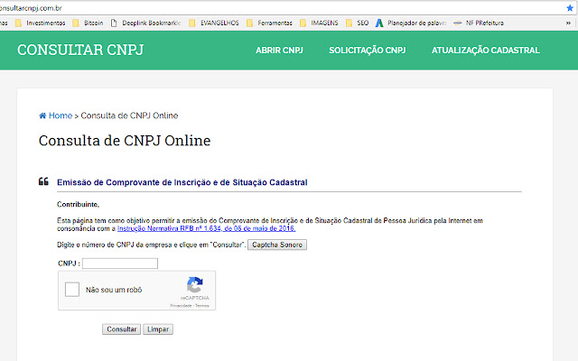 ConsultaCNPJ from Chrome web store to be run with OffiDocs Chromium online ConsultaCNPJ from Chrome web store to be run with OffiDocs Chromium online