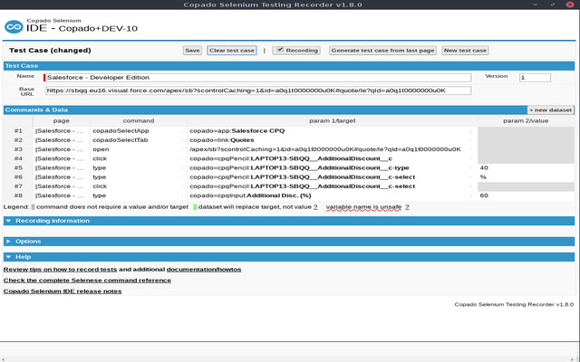 Copado Selenium Recorder from Chrome web store to be run with OffiDocs Chromium online Copado Selenium Recorder from Chrome web store to be run with OffiDocs Chromium online
