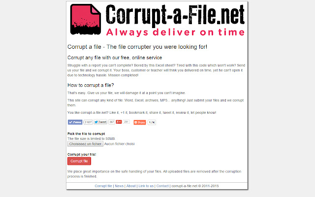 Corrupt a File.net from Chrome web store to be run with OffiDocs Chromium online Corrupt a File.net from Chrome web store to be run with OffiDocs Chromium online