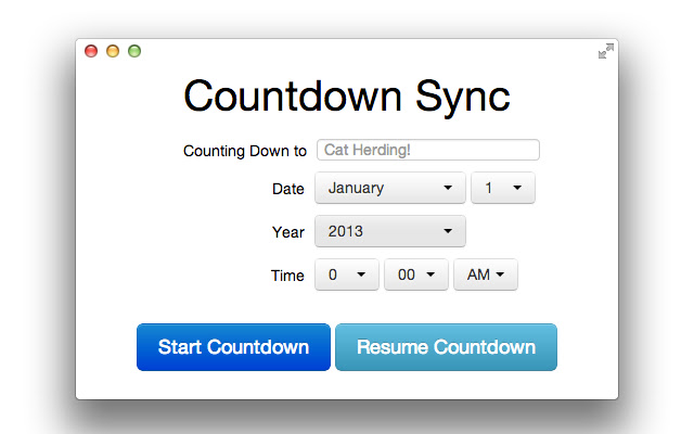 Countdown Sync from Chrome web store to be run with OffiDocs Chromium online Countdown Sync from Chrome web store to be run with OffiDocs Chromium online
