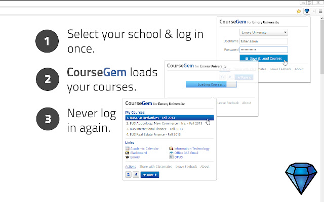 CourseGem from Chrome web store to be run with OffiDocs Chromium online CourseGem from Chrome web store to be run with OffiDocs Chromium online