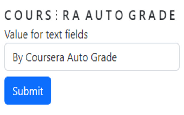 Coursera Auto Grade from Chrome web store to be run with OffiDocs Chromium online Coursera Auto Grade from Chrome web store to be run with OffiDocs Chromium online