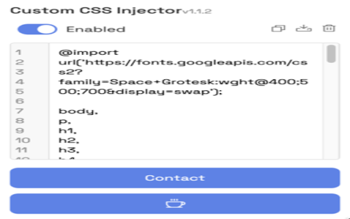 Custom CSS Injector from Chrome web store to be run with OffiDocs Chromium online Custom CSS Injector from Chrome web store to be run with OffiDocs Chromium online