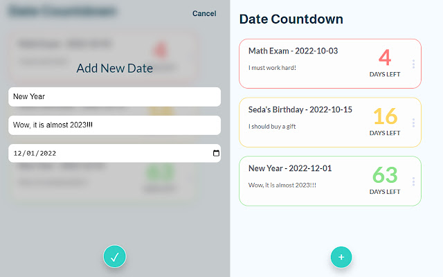 Date Countdown from Chrome web store to be run with OffiDocs Chromium online Date Countdown from Chrome web store to be run with OffiDocs Chromium online