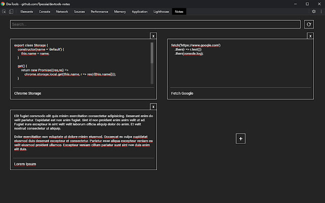 DevTools Notes from Chrome web store to be run with OffiDocs Chromium online DevTools Notes from Chrome web store to be run with OffiDocs Chromium online