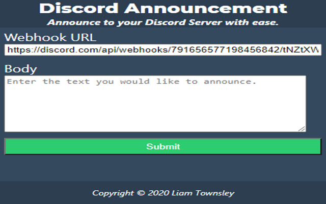 Discord Announcer from Chrome web store to be run with OffiDocs Chromium online Discord Announcer from Chrome web store to be run with OffiDocs Chromium online