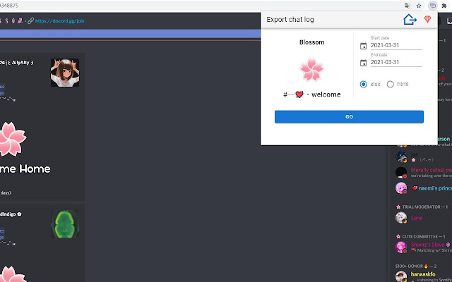 Discord Chat Exporter Save discord chats from Chrome web store to be run with OffiDocs Chromium online Discord Chat Exporter Save discord chats from Chrome web store to be run with OffiDocs Chromium online