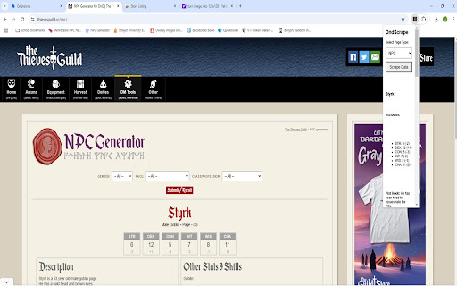dndscrape from Chrome web store to be run with OffiDocs Chromium online dndscrape from Chrome web store to be run with OffiDocs Chromium online